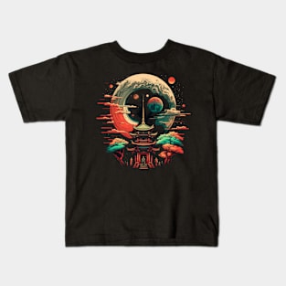 Japanese Temple Tokyo  Asian Inspired Retro Japan Kids T-Shirt